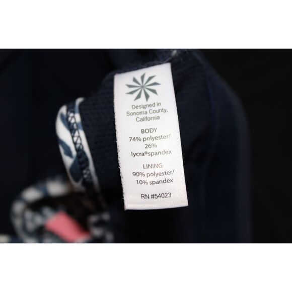 Womens Athleta White Navy Blue Pink Leopard Print Strappy Back Sports Bra Sz XS - Picture 5 of 8